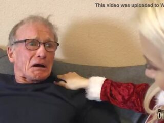 70 year old man fucks 18 year old babe she swallows all his cum